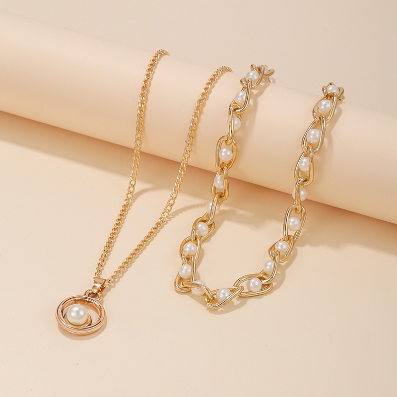 Bộ 2 Vòng cổ Kim Loại Mặt Lông Vũ Phong Cách Hip Hop Cho Nữ