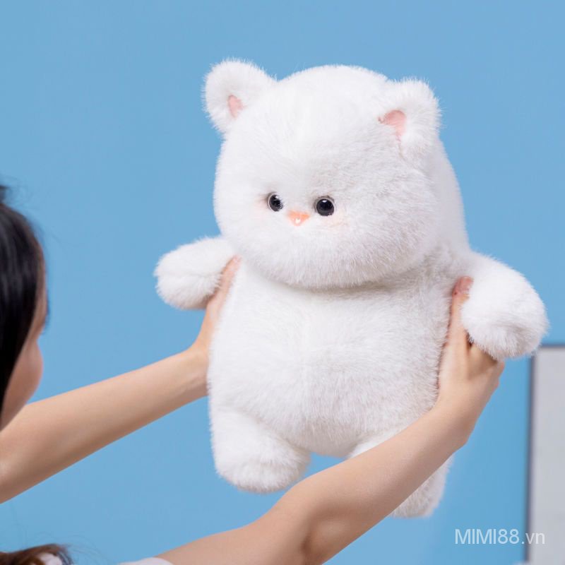 Mèo Nhồi Bông Siêu Mềm Màu Trắng Dễ Thương Dùng Làm Quà Tặng