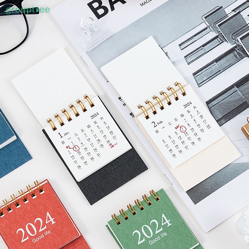 Lịch 2023 / 2024 Để Bàn mini Cuộn Tròn Tươi Mới Và Đơn Giản Để Bàn Cho Văn Phòng Trường Học prta