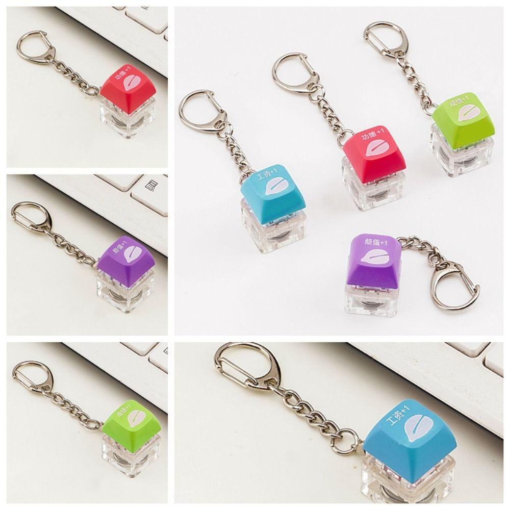 Sweetjohn Móc Chìa Khóa Cơ Học / Phím Đàn Cá / Bàn Phím Bằng Gỗ Có Đèn led Nhiều Màu