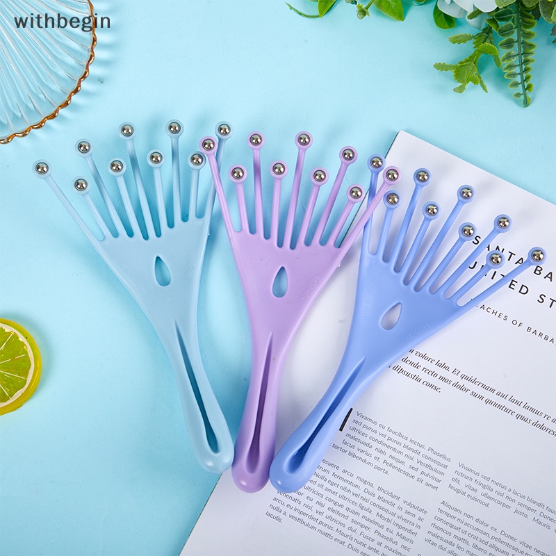 Lược Lăn Mát Xa Da Đầu 9 Ngón Tay Bằng Thép Cầm Tay Giúp Thư Giãn Và Chăm Sóc Tóc Thư Giãn