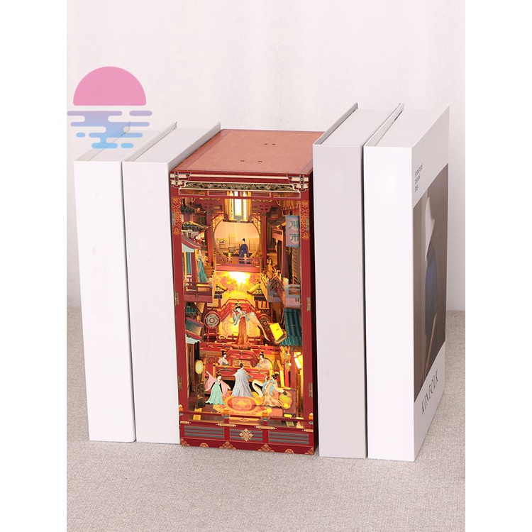 Diy Bộ Đồ Chơi Lắp Ráp Kệ Sách 3d Bằng Gỗ Có Đèn led diy Cho Nhà Búp Bê Trên 14 Tuổi shopskc5406