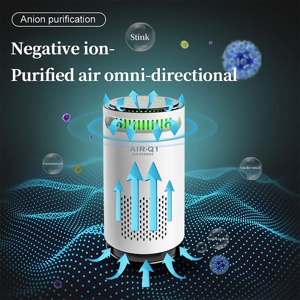 Xiaomi Youpin Air Purifier Máy Lọc Không Khí Di Động Cho Gia Đình, Ô Tô, Máy Lọc Không Khí Ion Âm Cho Khói Phấn Hoa USB Khử Mùi Yên Tĩnh Cho Phòng Ngủ Văn Phòng Phòng Khách