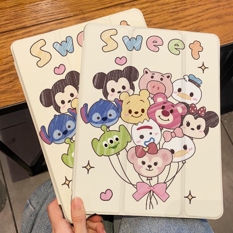 Dễ Thương Ốp Máy Tính Bảng Mềm Họa Tiết Hoạt Hình Có Ngăn Đựng Bút Cho ipad gen10 7 / 8 / 9 air4 air5 pro11 "pro12.9" mini6