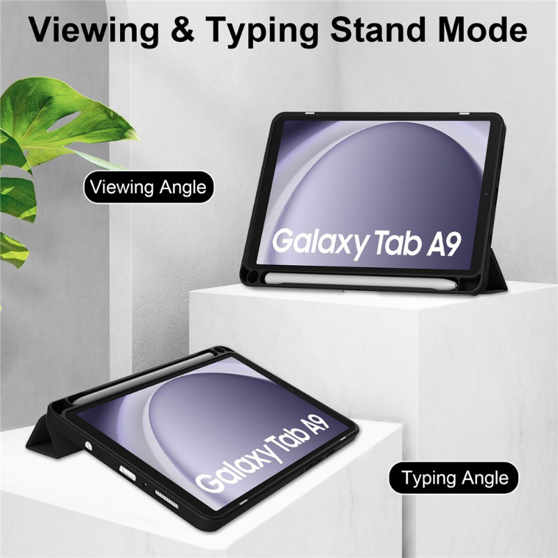 Bao Da Máy Tính Bảng pu Nắp Gập Thông Minh Có Ngăn Đựng Bút Cho samsung galaxy tab a9 8.7 Smx110 Smx115 Smx117 Giá Đỡ