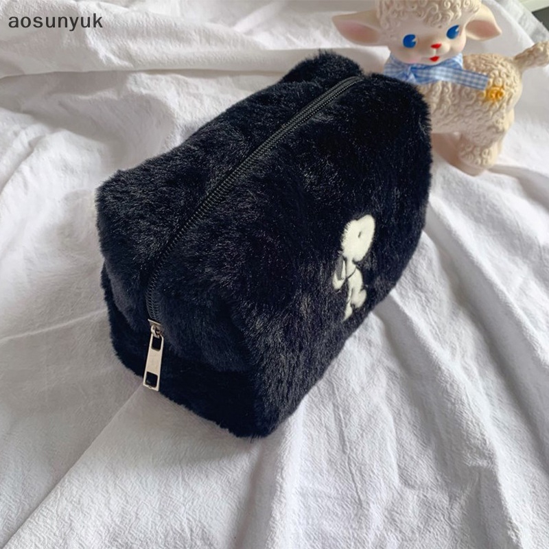 Aosunyuk Túi Đựng Mỹ Phẩm / Đồ Trang Điểm Bằng Vải Bông Sức Chứa Lớn Hình snoopy Cho Nữ