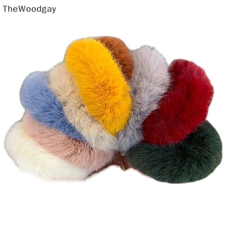 1 Dây Buộc Tóc Lông Xù Co Giãn Thời Trang Thu Đông Dành Cho Nữ