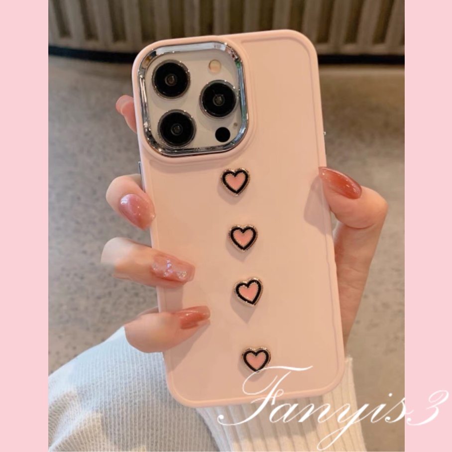 Ôp Điện Thoại tpu Dẻo Họa Tiết Trái Tim 3d Màu Trơn Cho iphone 15 14 13 12 11 pro max x xr xs max 8 7 plus se 2020 Ốp