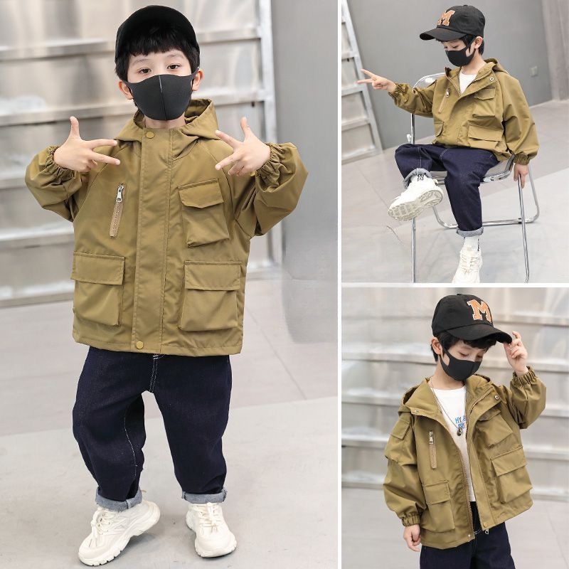 Áo Khoác Gió Dáng Rộng Thời Trang Xuân Thu 2023 Cho Bé Trai