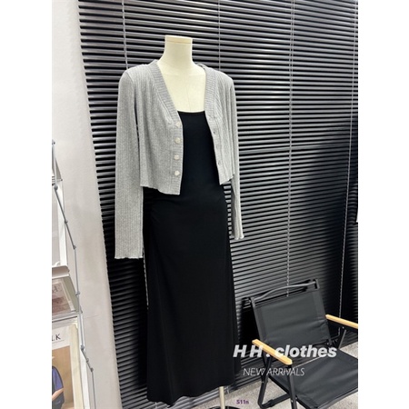 SET VÁY KÈM KHOÁC XÁM - HÀNG QC CAO CẤP