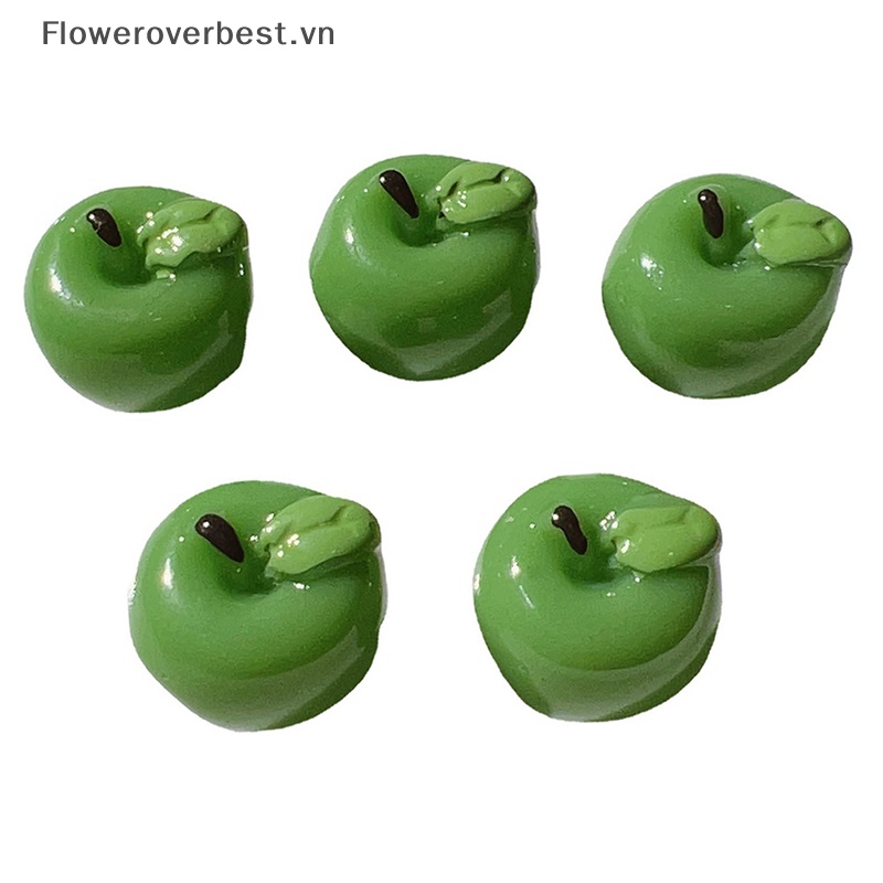 Set 5 Quả Táo Giả mini Tỉ Lệ 1: 12 Dùng Để Trang Trí Nhà Búp Bê