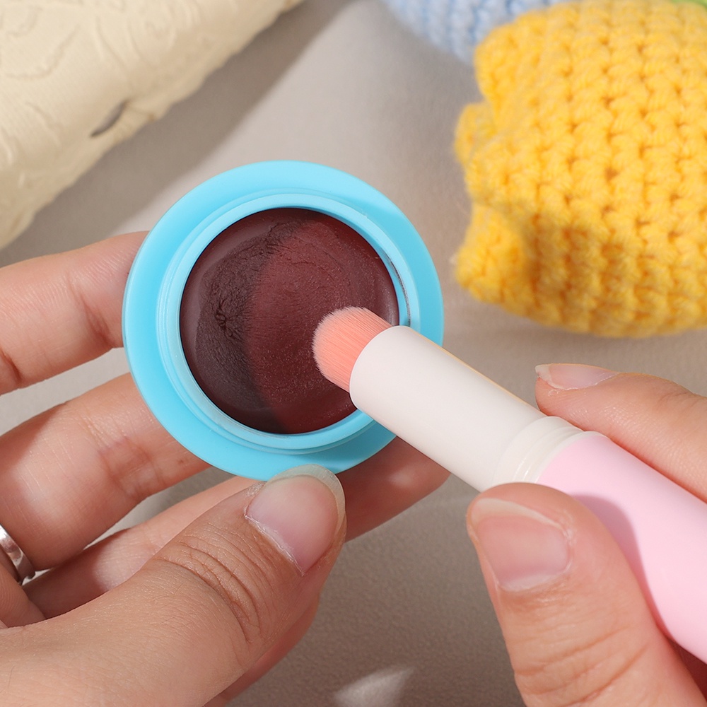 Retractable Cọ Trang Điểm Môi Đầu Tròn Lông Mềm / Dụng Cụ Trang Điểm Chuyên Nghiệp mini Có Nắp Đậy