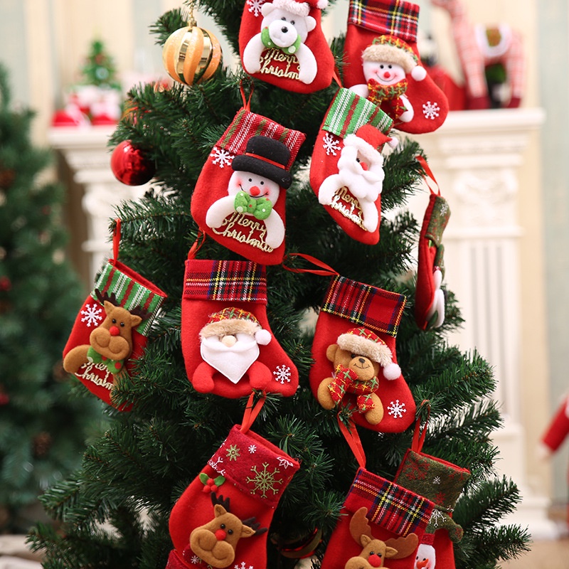 Sản Phẩm Trang Trí Giáng Sinh / Nhiều Kiểu - Túi Kẹo Hình Hươu Và Ông Già Noel & Người Tuyết Trang Trí Cây Thông Noel