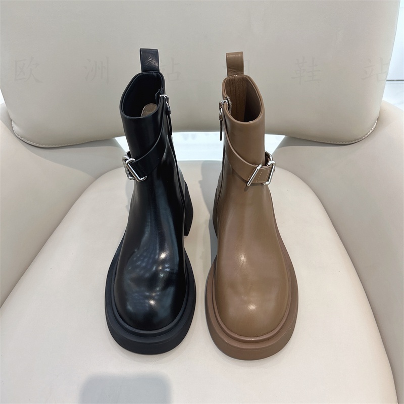 Giày Bốt martin Đế Dày Có Khóa Kéo Bên Hông Phong Cách Anh Quốc Thời Trang Mùa Thu Mới 2023