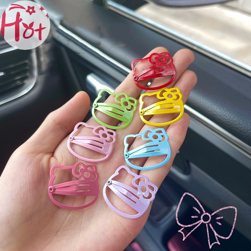 Set 5 Kẹp Tóc Kim Loại Hình hello kitty Nhiều Màu Sắc Dễ Thương Cho Bé Gái y2k vn