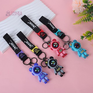 Móc khóa gấu bông phi hành gia dễ thương trang trí túi xách / xe hơi