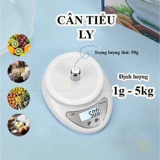 Cân tiểu ly điện tử mini nhà bếp định lượng thực phẩm nhỏ để làm bánh pha chế đồ ăn từ 1 gam ( gram ) - 5kg kèm pin AAA