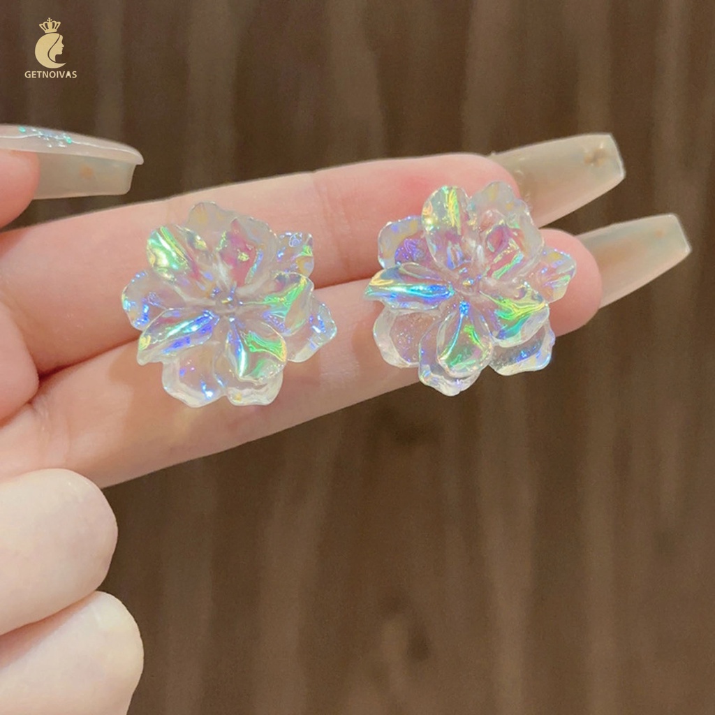 Khuyên Tai Hình Bông Hoa Bằng Nhựa resin Thân Thiện Với Làn Da Chống Phai Màu