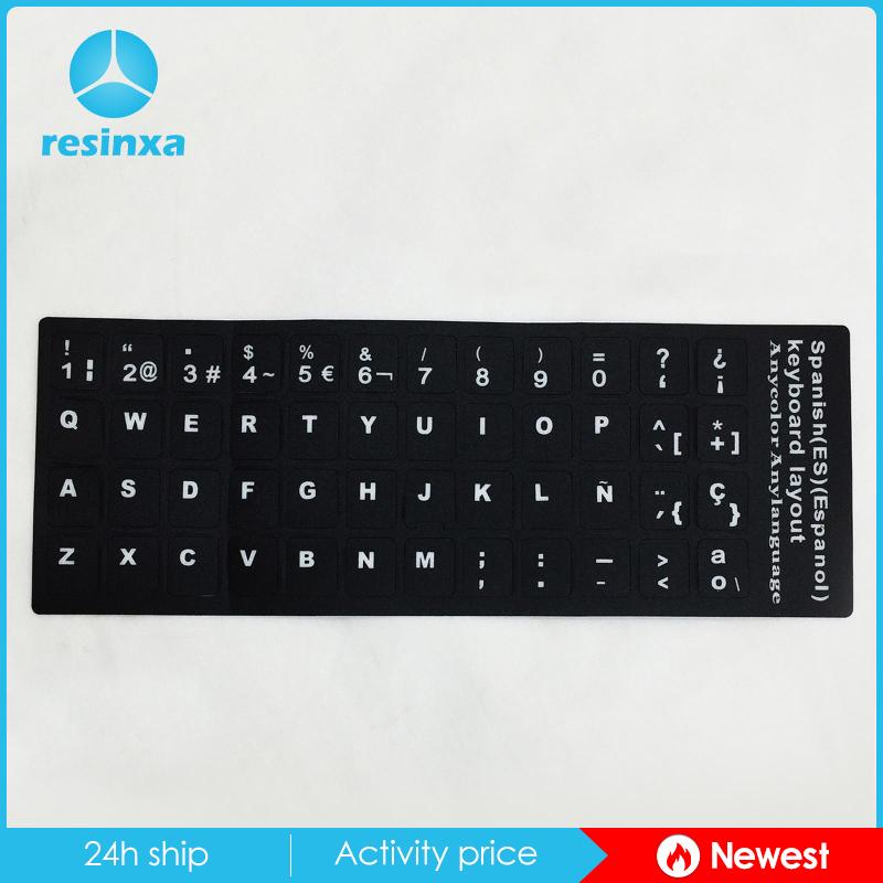 Miếng Dán Màu Đen In Chữ Siêu Bền Trang Trí Bàn Phím laptop Máy Tính Để Bàn