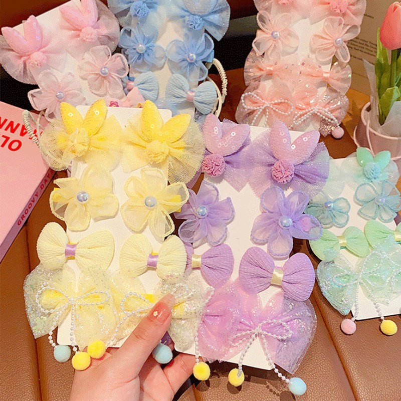 Bộ 8 Kẹp Tóc Nơ Nhỏ Xinh Thời Trang Hàn Quốc Cho Bé