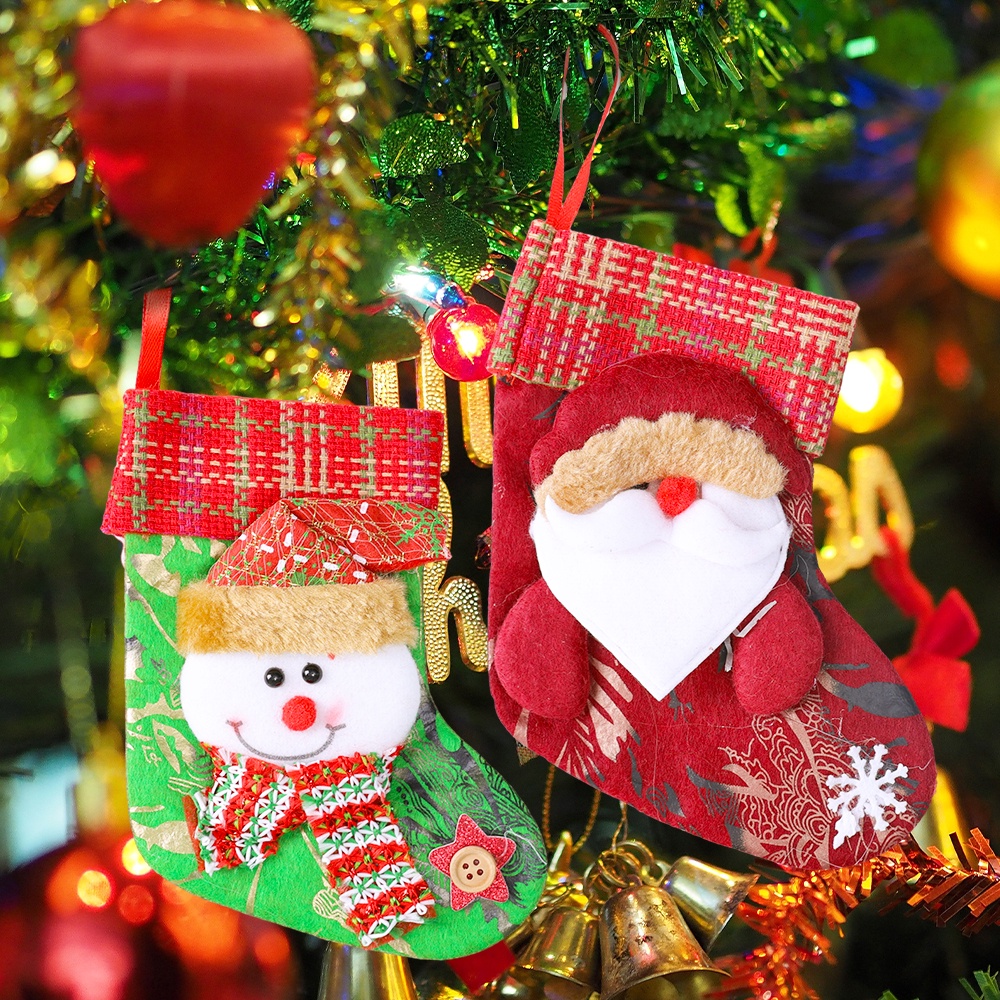 Sản Phẩm Trang Trí Giáng Sinh / Nhiều Kiểu - Túi Kẹo Hình Hươu Và Ông Già Noel & Người Tuyết Trang Trí Cây Thông Noel