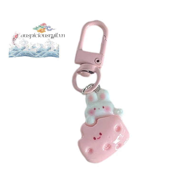 Auspiciousrui1 1 Móc Khóa Hình Thỏ Phô Mai Dễ Thương