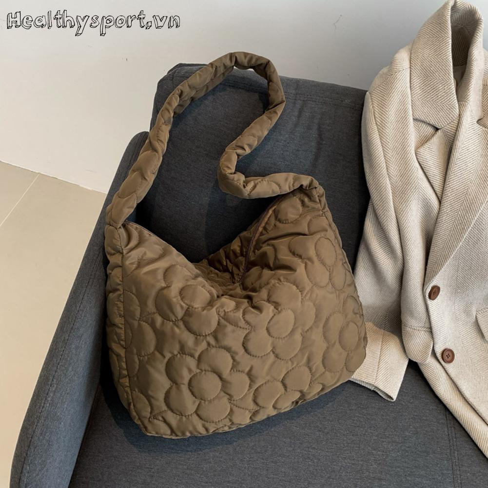 Túi tote Đeo Vai Nhồi Bông Họa Tiết Hoa Thời Trang Cho Nữ