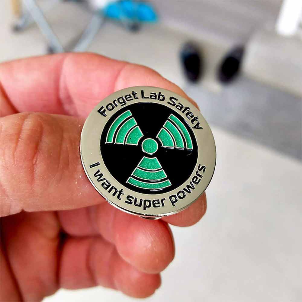 Collar Pin for Fashion Lovers Lapel Pin Glow in the Dark Enamel Pin Lab Safety Brooch for Hat Bag Coat Fashion Jewelry Gift