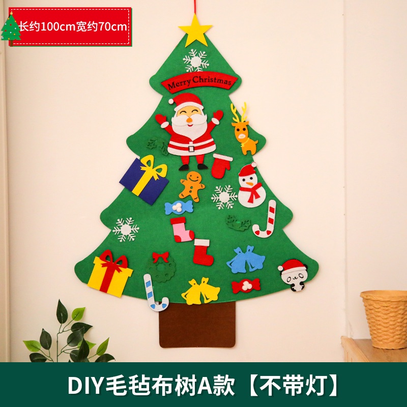 Cây Thông Giáng Sinh Bằng Vải Nỉ Dán Tường Trang Trí Thủ Công diy