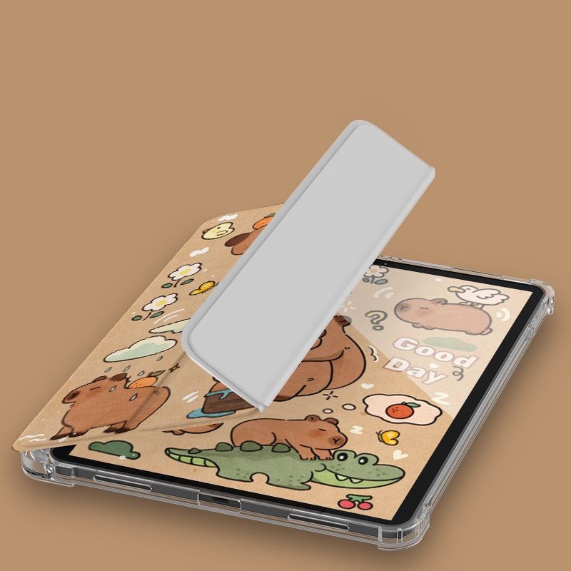 Hoạt Hình Ốp Máy Tính Bảng Mềm Hình Gấu Có Khe Đựng Bút Cho ipad gen10 7 / 8 / 9 air4 air5 pro11 "pro12.9" mini6