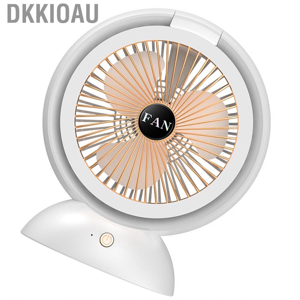 Dkkioau USB Desktop Fan  Rechargeable Small Table Adjustable Compact 180 Degree Rotatable Multifunctional for Office