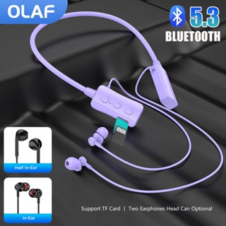  Tai nghe Bluetooth 5.3 Tai nghe không dây Dây đeo cổ Tai nghe thể thao Game thủ Tai nghe âm thanh nổi HIFI có Mic Hỗ trợ thẻ TF 