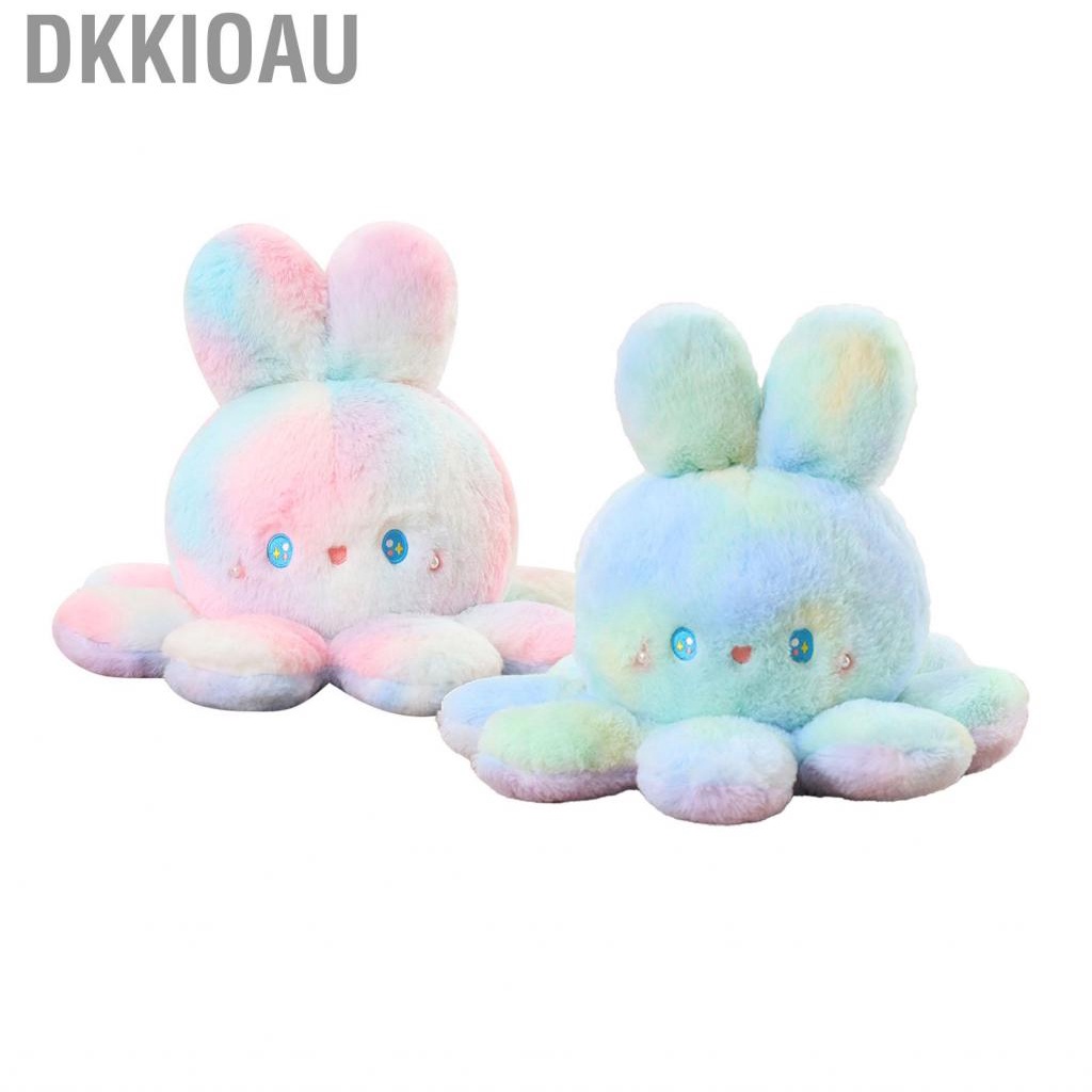 Dkkioau Octopus Doll  Soft Full Filling Reversible Comfortable Touch Stuffed Toy Cute with Bunny Ear for Office