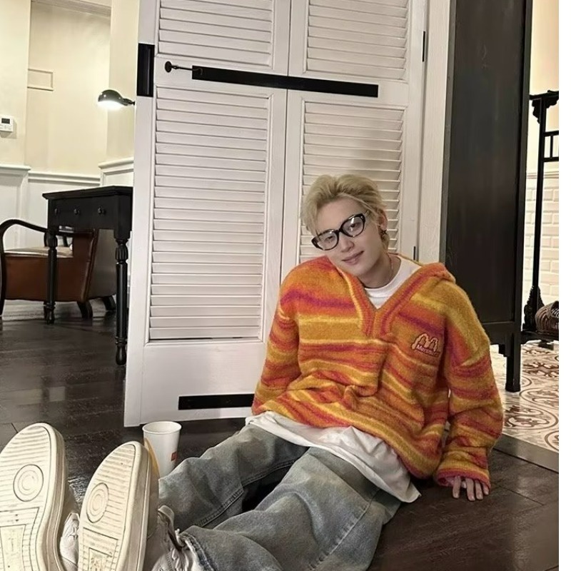 Áo Khoác cardigan Có Mũ Trùm Dáng Rộng Thêu Họa Tiết Xinh Xắn Dành Cho Các Cặp Đôi