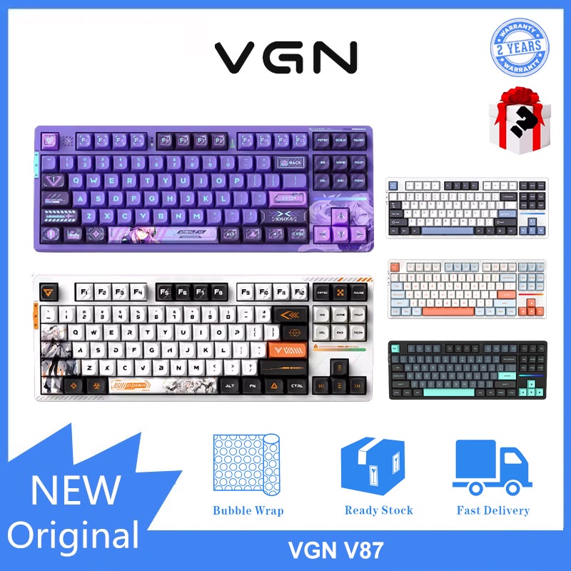 VGN V87 Three mode full key hot swappable RGB mechanical keyboard