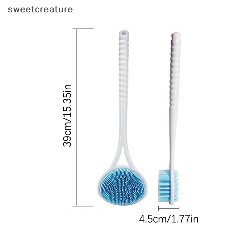Bàn Chải Tắm Chà Lưng Tay Cầm Dài Bằng Silicon