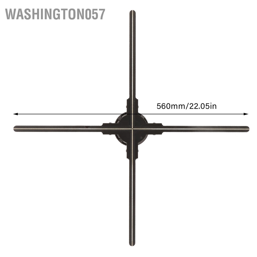 Washington057 Máy quảng cáo ba chiều 3D 2000x720 720 đèn LED 4 lá Cắm và chạy WiFi có thể điều chỉnh Quạt hình 100‑240V
