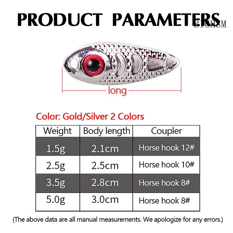 Bighsm Mồi Câu Cá Giả Có Thể Tái Sử Dụng Màu Dạ Quang skk