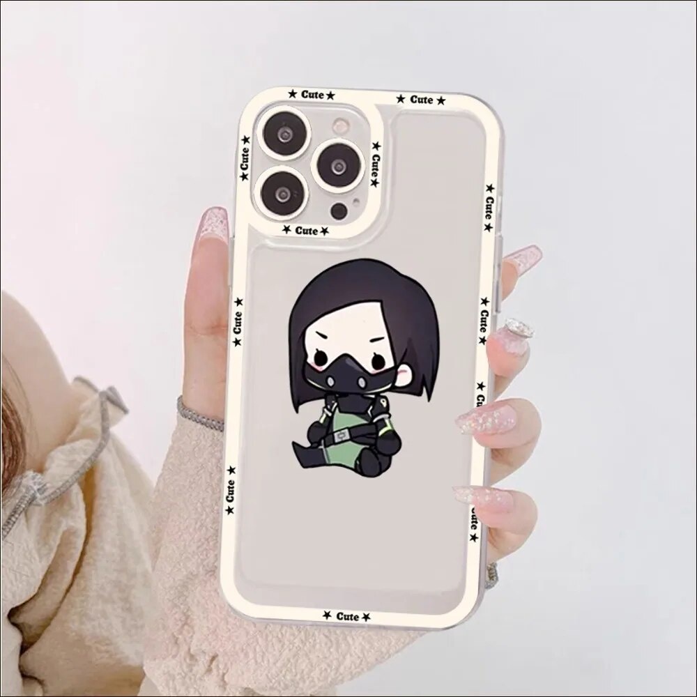 Ốp lưng iphone cạnh vuông Cute Cartoon Valorant Aftra Viper Chibi 8plus/x/xs/11/12/pro/max/plus/promax