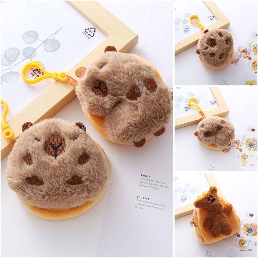 Bluevelvet capybara Móc Khóa Túi Đựng Tiền Xu Hình Chú Heo Hoạt Hình Bằng Bông Xinh Xắn