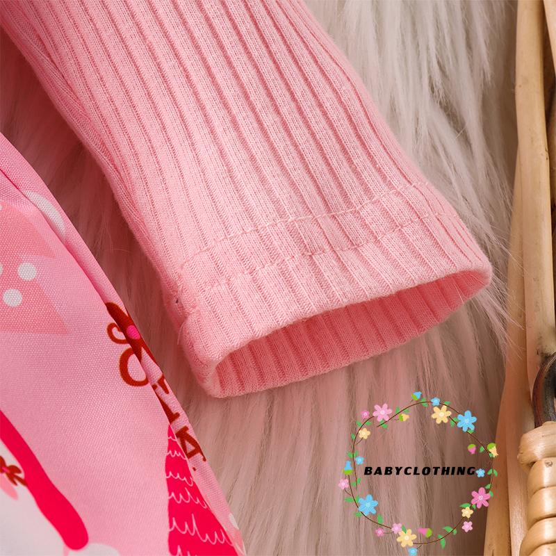 Set 2 Món Đầm Tay Dài + Băng Đô Cài Tóc Phong Cách Giáng Sinh Cho Bé Gái