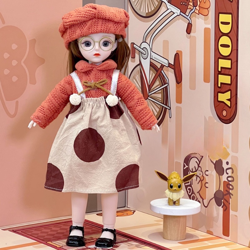 Búp Bê bjd 3d Mắt 20 Khớp Cử Động 30cm Làm Quà Tặng Sinh Nhật Cho Bé Gái