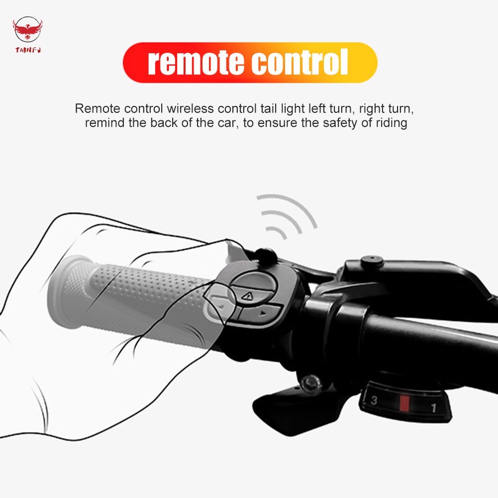 Đèn Đuôi Xe Đạp Kèm Điều Khiển Từ Xa Không Dây Chống Thấm Nước Sạc usb Mới