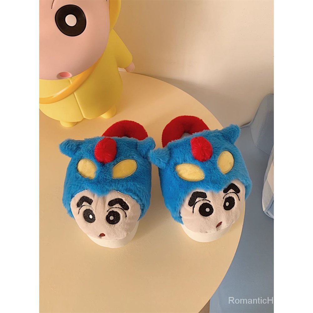 Dép Bông Đi Trong Nhà Chống Trượt Hình shin-chan Siêu Nhân Mùa Đông Phong Cách Mới Sáng Tạo Cho Cặp Đôi