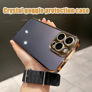 Ốp iphone 12 13 14 15 pro max mạ bằng vỏ phim ống kính pha lê cho ốp điện thoại ốp lưng iphone 12 13 14 15 pro max bảo vệ chống sốc vỏ pc cứng trong suốt sang trọng nắp lưng