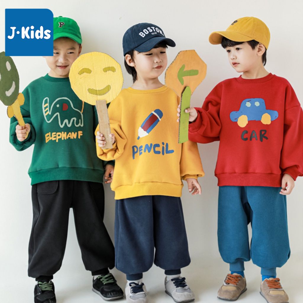 Áo sweater bé trai J-Kids áo thu đông chất nỉ bông dài tay cho bé