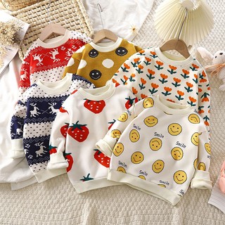 quần áo trẻ em Áo sweater Tay Dài Chất Liệu Dày Dặn Ấm Áp Thời Trang Cho Bé đồ bộ bé trai