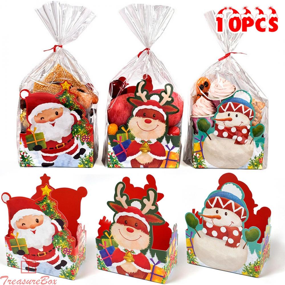 Santa Claus Theme Candy Storage Boxes Pack of 10 for Christmas Celebrations