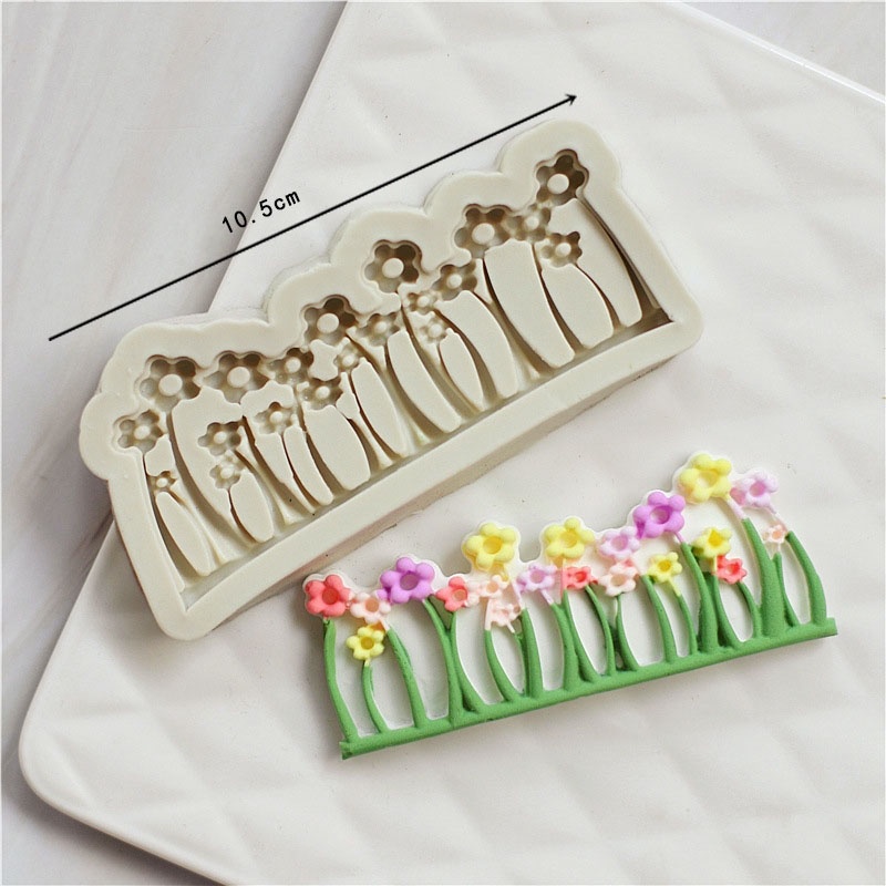 Khuôn silicone Tạo Hình Hàng Rào Cỏ Trang Trí Bánh Kẹo / Socola