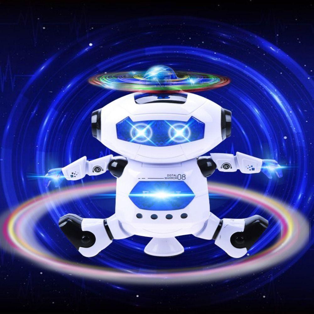 Robot Nhảy Múa Có Đèn led Xoay 360 Độ Màu Trắng / Xanh Lá / Vàng